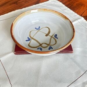 Handcrafted pottery Bowl with Blue and Brown Design